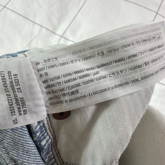 Abercrombie & Fitch Jeans Womens 28 Short Blue 90s Straight Ultra High Rise Slit - Picture 4 of 12